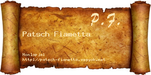 Patsch Fiametta névjegykártya
